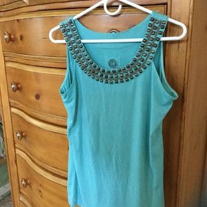 Double D tank top turquoise